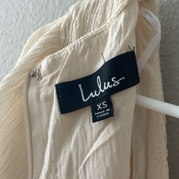 Lulu’s Heart's Desire Cream Flutter Sleeve Surplice Wide-Leg Jumpsuit - Picture 5 of 7